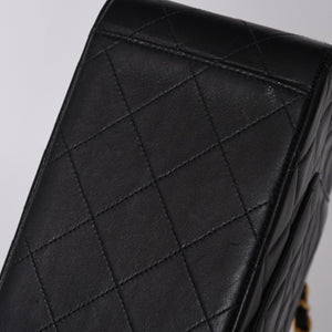 Very Good Condition CHANEL CHANEL Deca Matelasse 34 S Flap W Chain Shoulder Bag No. 2 Coco Mark Lambskin Black Used 4a000898
