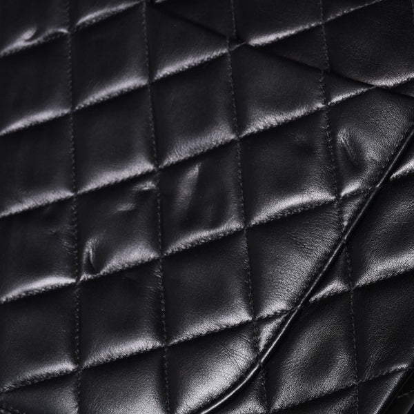Very Good Condition CHANEL CHANEL Deca Matelasse 34 S Flap W Chain Shoulder Bag No. 2 Coco Mark Lambskin Black Used 4a000898