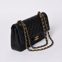 画像をギャラリービューアに読み込む, 極美品 CHANEL シャネル マトラッセ25 Wフラップ Wチェーンショルダーバッグ A01112 20番台 ラムスキン ココマーク ブラック ゴールド 中古 4a001272