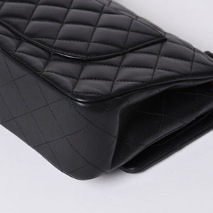 極美品 CHANEL シャネル マトラッセ25 Wフラップ Wチェーンショルダーバッグ A01112 20番台 ラムスキン ココマーク ブラック ゴールド 中古 4a001272