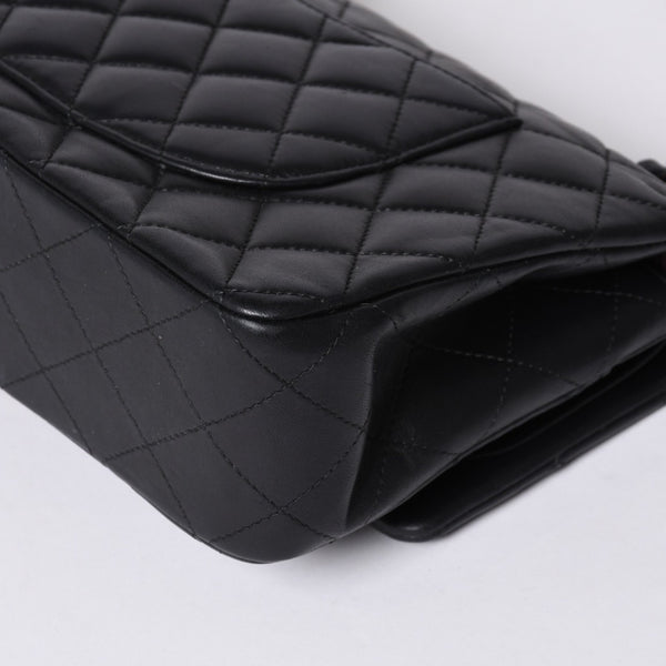 極美品 CHANEL シャネル マトラッセ25 Wフラップ Wチェーンショルダーバッグ A01112 20番台 ラムスキン ココマーク ブラック ゴールド 中古 4a001272