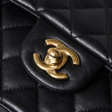 画像をギャラリービューアに読み込む, 極美品 CHANEL シャネル マトラッセ25 Wフラップ Wチェーンショルダーバッグ A01112 20番台 ラムスキン ココマーク ブラック ゴールド 中古 4a001272