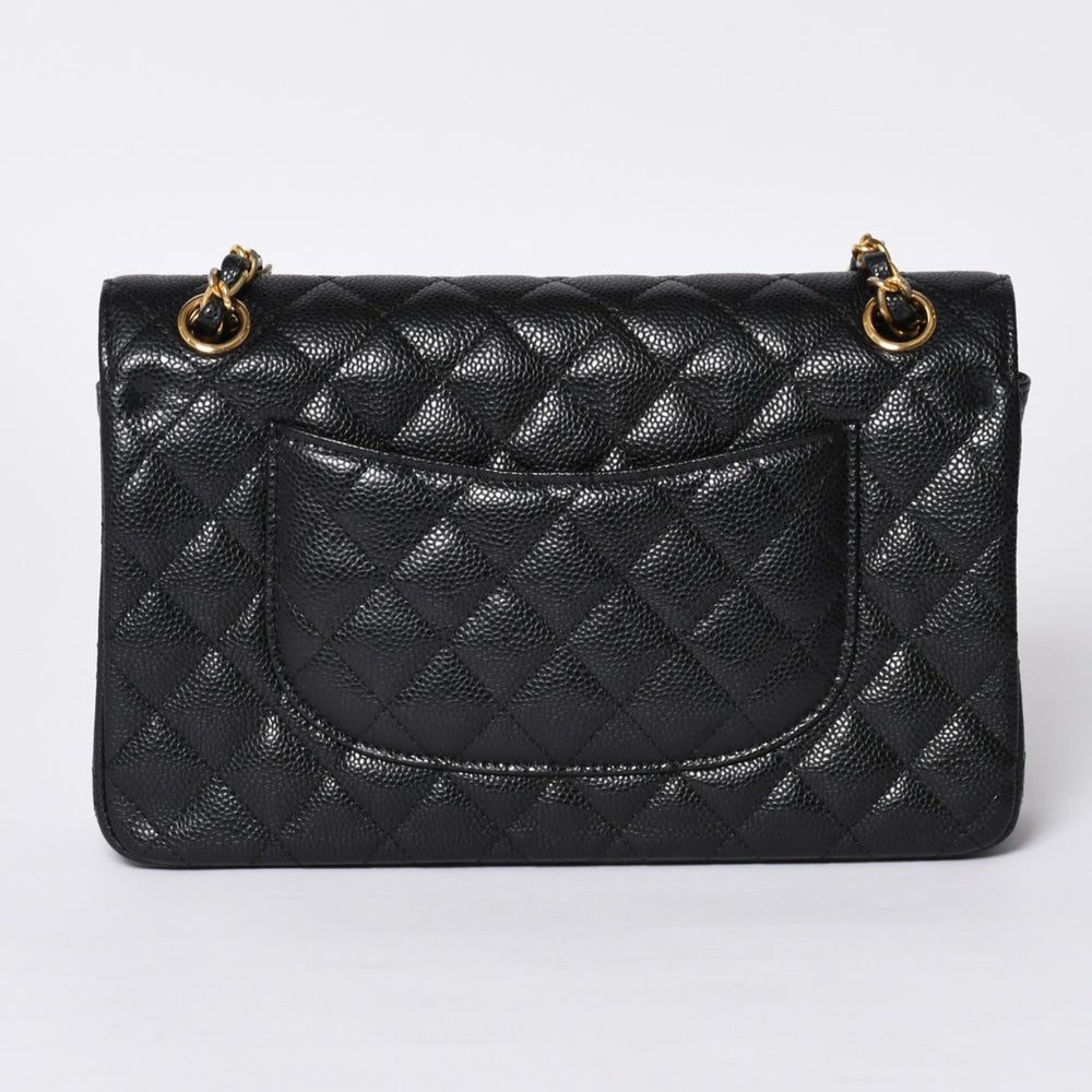 激レア ヴィンテージ CHANEL シャネル マトラッセ25 Wフラップ Wチェーンショルダーバッグ 1番台 キャビアスキン ゴールド金具 美品 中古 4a001245