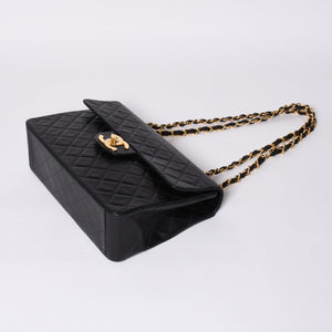 Very Good Condition CHANEL CHANEL Deca Matelasse 34 S Flap W Chain Shoulder Bag No. 2 Coco Mark Lambskin Black Used 4a000898