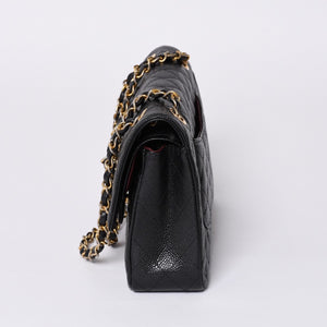激レア ヴィンテージ CHANEL シャネル マトラッセ25 Wフラップ Wチェーンショルダーバッグ 1番台 キャビアスキン ゴールド金具 美品 中古 4a001245