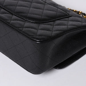 激レア ヴィンテージ CHANEL シャネル マトラッセ25 Wフラップ Wチェーンショルダーバッグ 1番台 キャビアスキン ゴールド金具 美品 中古 4a001245