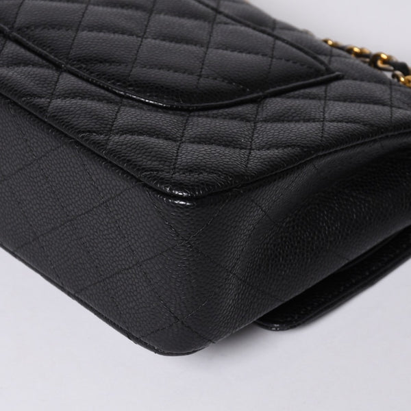 激レア ヴィンテージ CHANEL シャネル マトラッセ25 Wフラップ Wチェーンショルダーバッグ 1番台 キャビアスキン ゴールド金具 美品 中古 4a001245