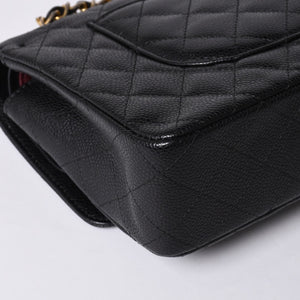 激レア ヴィンテージ CHANEL シャネル マトラッセ25 Wフラップ Wチェーンショルダーバッグ 1番台 キャビアスキン ゴールド金具 美品 中古 4a001245
