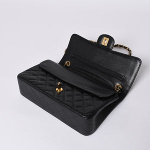激レア ヴィンテージ CHANEL シャネル マトラッセ25 Wフラップ Wチェーンショルダーバッグ 1番台 キャビアスキン ゴールド金具 美品 中古 4a001245