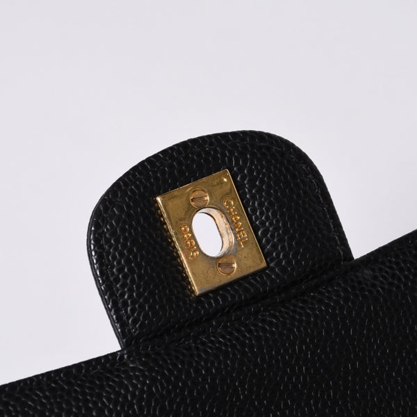 激レア ヴィンテージ CHANEL シャネル マトラッセ25 Wフラップ Wチェーンショルダーバッグ 1番台 キャビアスキン ゴールド金具 美品 中古 4a001245