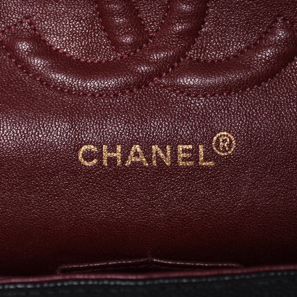 激レア ヴィンテージ CHANEL シャネル マトラッセ25 Wフラップ Wチェーンショルダーバッグ 1番台 キャビアスキン ゴールド金具 美品 中古 4a001245