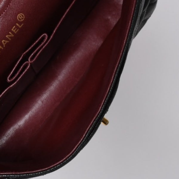 激レア ヴィンテージ CHANEL シャネル マトラッセ25 Wフラップ Wチェーンショルダーバッグ 1番台 キャビアスキン ゴールド金具 美品 中古 4a001245