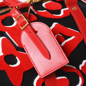極美品 LOUIS VUITTON ルイヴィトン キーポルバンドリエール45 ボストンバッグ M45546 UF モノグラムタフテッド レッド 中古 4a001471