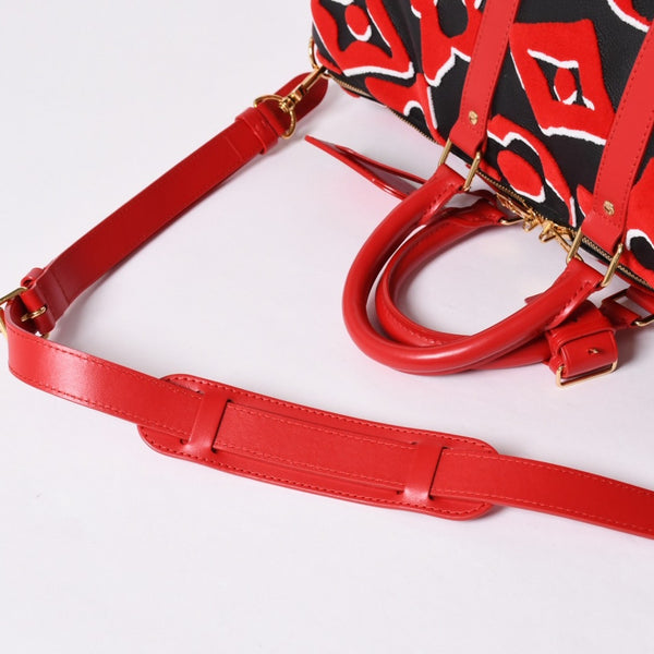 極美品 LOUIS VUITTON ルイヴィトン キーポルバンドリエール45 ボストンバッグ M45546 UF モノグラムタフテッド レッド 中古 4a001471