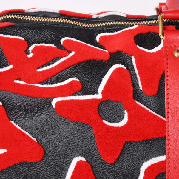 極美品 LOUIS VUITTON ルイヴィトン キーポルバンドリエール45 ボストンバッグ M45546 UF モノグラムタフテッド レッド 中古 4a001471