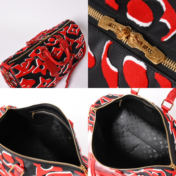 極美品 LOUIS VUITTON ルイヴィトン キーポルバンドリエール45 ボストンバッグ M45546 UF モノグラムタフテッド レッド 中古 4a001471