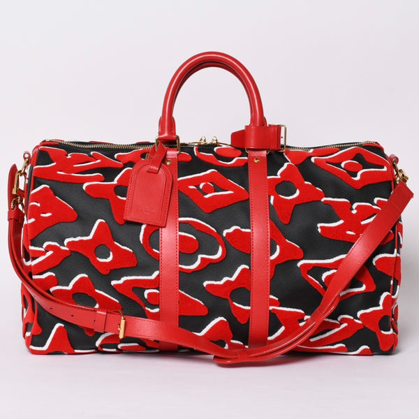極美品 LOUIS VUITTON ルイヴィトン キーポルバンドリエール45 ボストンバッグ M45546 UF モノグラムタフテッド レッド 中古 4a001471