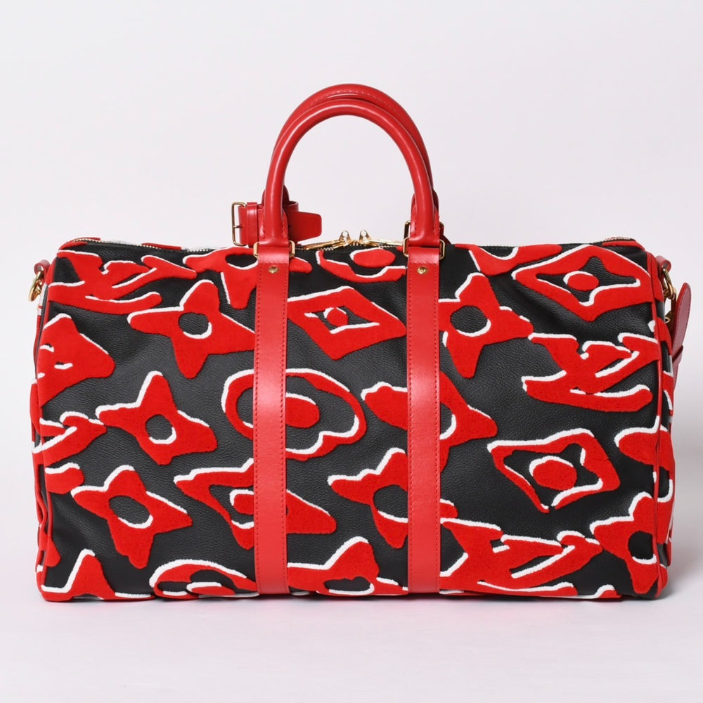 極美品 LOUIS VUITTON ルイヴィトン キーポルバンドリエール45 ボストンバッグ M45546 UF モノグラムタフテッド レッド 中古 4a001471