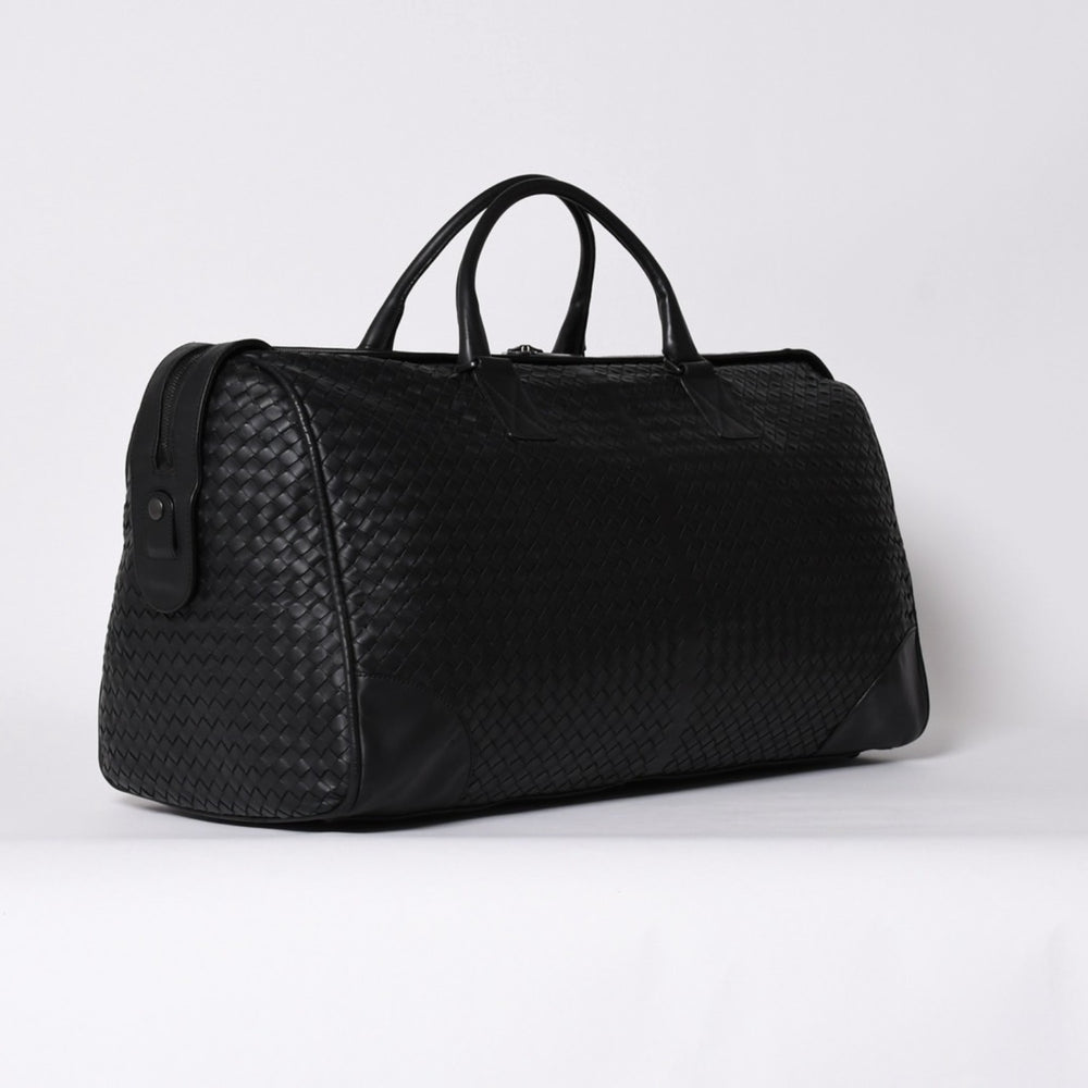 BOTTEGA VENETA Boston Bag Intrecciato Large Duffle Bag Leather 152229 V4651 1000 Good Condition Used 4a001172