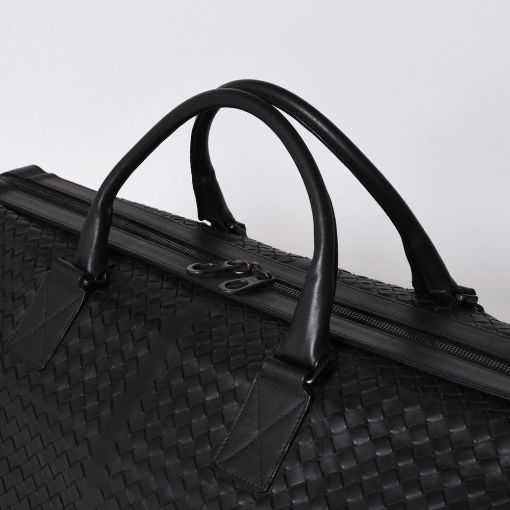 BOTTEGA VENETA Boston Bag Intrecciato Large Duffle Bag Leather 152229 V4651 1000 Good Condition Used 4a001172