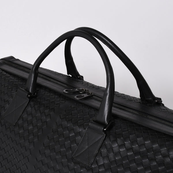 BOTTEGA VENETA ボッテガヴェネタ ボストンバッグ イントレチャート ラージダッフルバッグ レザー 152229 V4651 1000 美品 中古 4a001172