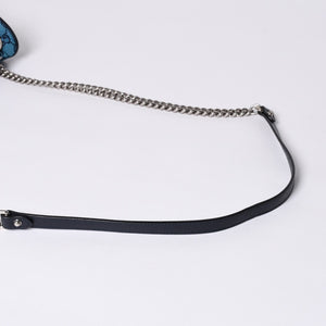 New and unused GUCCI GG Marmont Matelasse Diagonal Canvas Shoulder Bag Blue GG Pattern Chain Used 4a000922