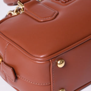 新品未使用 MIU MIU ミュウミュウ ハンドバッグ 2WAY 5BB142 ACR3 アルカディ レギュラー カーフスキン ブラウン 中古 4a000987