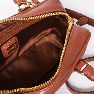 新品未使用 MIU MIU ミュウミュウ ハンドバッグ 2WAY 5BB142 ACR3 アルカディ レギュラー カーフスキン ブラウン 中古 4a000987