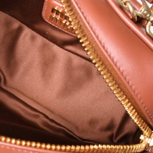 新品未使用 MIU MIU ミュウミュウ ハンドバッグ 2WAY 5BB142 ACR3 アルカディ レギュラー カーフスキン ブラウン 中古 4a000987