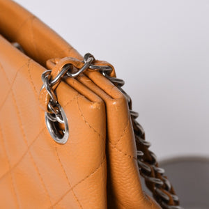 CHANEL Chain Shoulder Bag No. 5 Coco Mark Caviar Skin Light Brown Silver Hardware Good Condition Used 4a001120