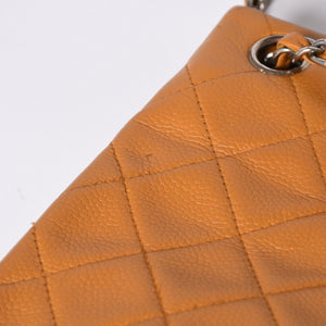 CHANEL Chain Shoulder Bag No. 5 Coco Mark Caviar Skin Light Brown Silver Hardware Good Condition Used 4a001120