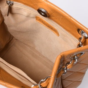 CHANEL Chain Shoulder Bag No. 5 Coco Mark Caviar Skin Light Brown Silver Hardware Good Condition Used 4a001120