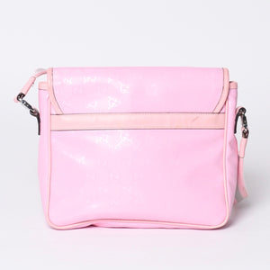 GUCCI グッチ GGキャンバス Shoulder Bag ワンショルダーバッグ 297559 ピンク インプリメ シルバー金具 美品 中古 4a001094