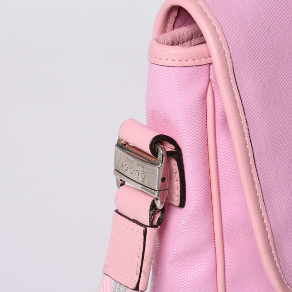 GUCCI グッチ GGキャンバス Shoulder Bag ワンショルダーバッグ 297559 ピンク インプリメ シルバー金具 美品 中古 4a001094
