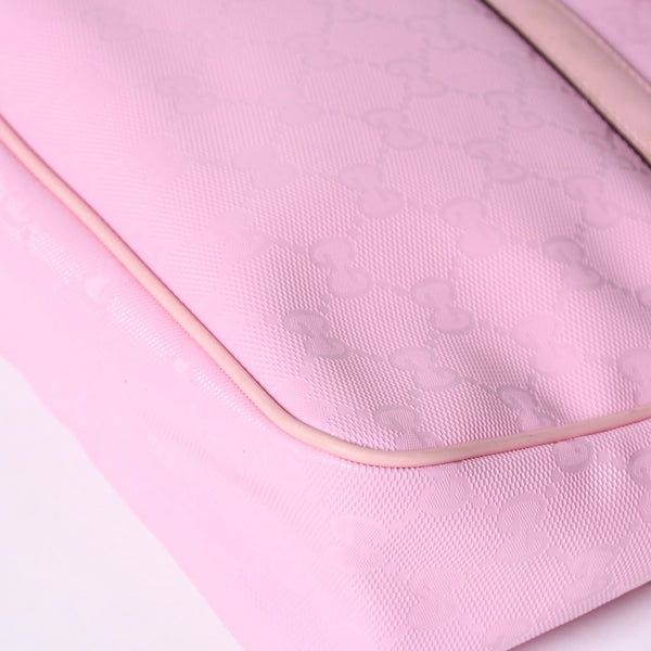 GUCCI グッチ GGキャンバス Shoulder Bag ワンショルダーバッグ 297559 ピンク インプリメ シルバー金具 美品 中古 4a001094