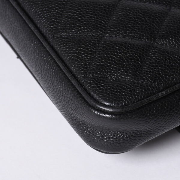CHANEL シャネル Sフラップ Sチェーンショルダーバッグ 2番台 ココマーク キャビアスキン ブラック ゴールド金具 美品 中古 4a000931