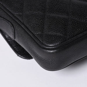 CHANEL シャネル Sフラップ Sチェーンショルダーバッグ 2番台 ココマーク キャビアスキン ブラック ゴールド金具 美品 中古 4a000931