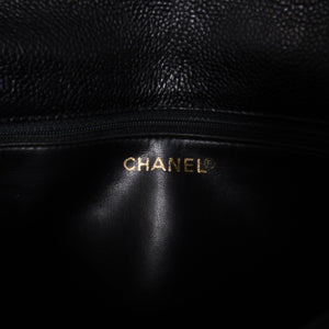 CHANEL シャネル Sフラップ Sチェーンショルダーバッグ 2番台 ココマーク キャビアスキン ブラック ゴールド金具 美品 中古 4a000931