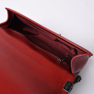 Very Good Condition CHANEL Boy Chanel Large Chain Shoulder Bag A67087 18th Series Coco Mark Lambskin Red Used 4a000909