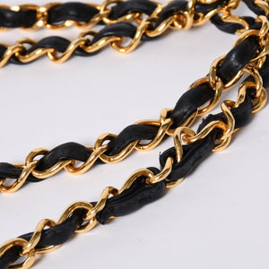 極美品 CHANEL シャネル デカマトラッセ30 SフラップWチェーンショルダーバッグ 4番台 ココマーク ラムスキン ブラック 中古 4a000899
