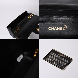 極美品 CHANEL シャネル デカマトラッセ30 SフラップWチェーンショルダーバッグ 4番台 ココマーク ラムスキン ブラック 中古 4a000899