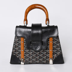 GOYARD Saigon PM Hand Bag Handbag Made in France Black Brown Good Condition Used 4a000986