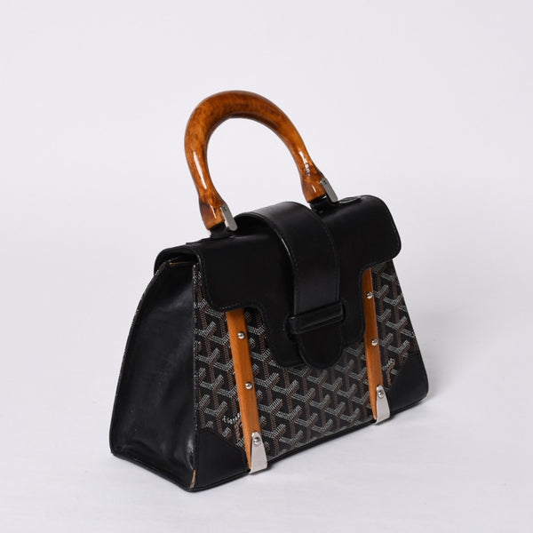 GOYARD Saigon PM Hand Bag Handbag Made in France Black Brown Good Condition Used 4a000986