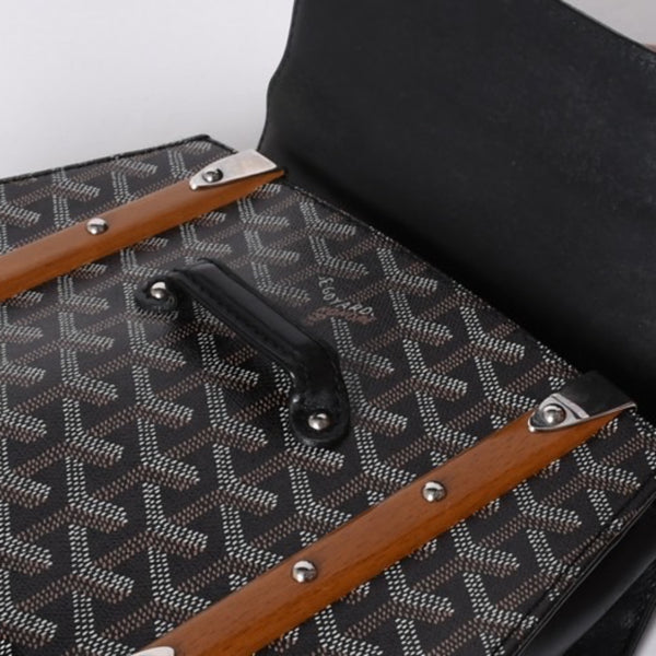 GOYARD Saigon PM Hand Bag Handbag Made in France Black Brown Good Condition Used 4a000986
