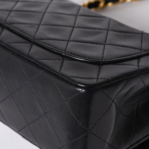 Very Good Condition CHANEL Mini Matelasse 17 S Flap S Chain Shoulder Bag No. 2 Coco Mark Lambskin Black Used 4a000934