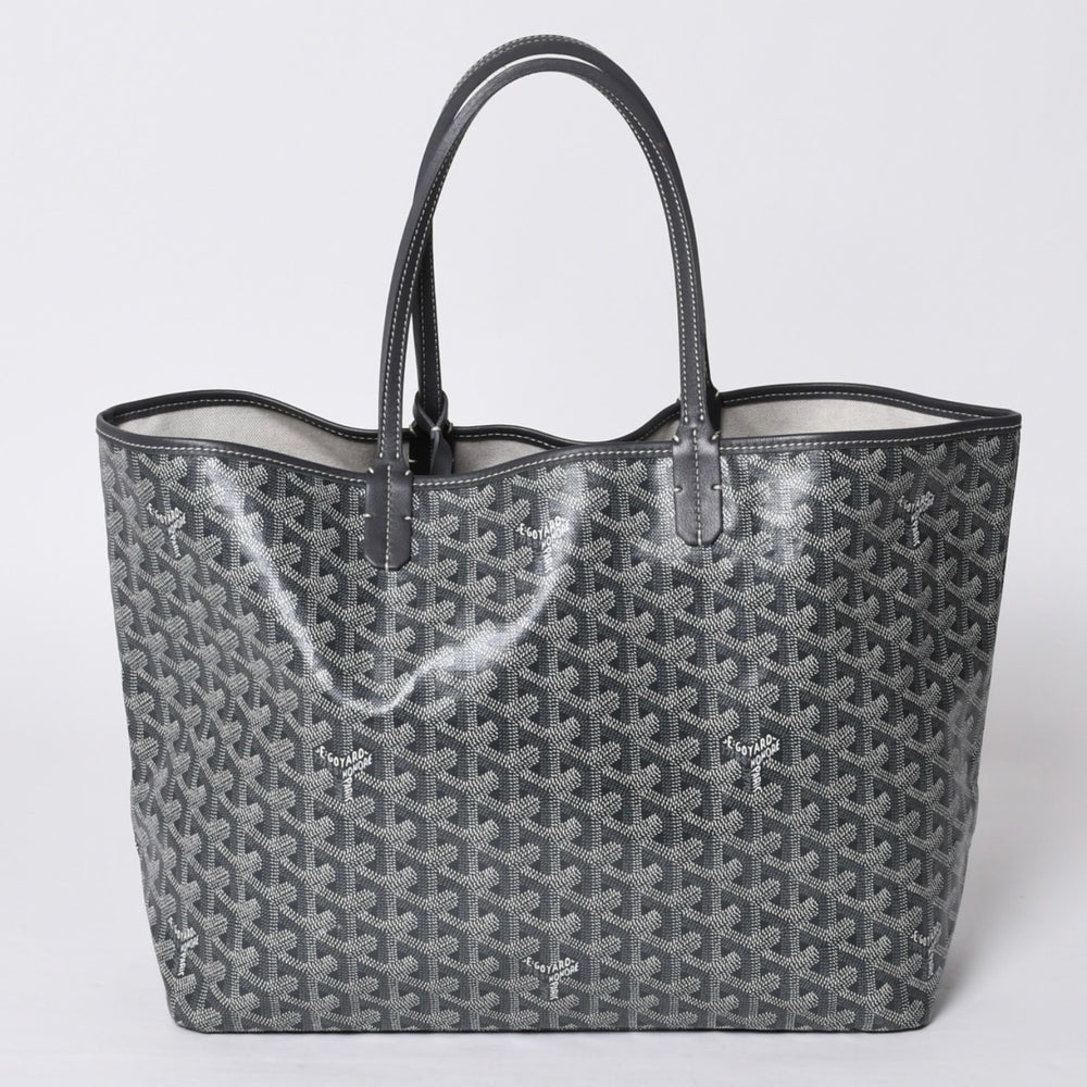 新品同様 GOYARD ゴヤール サンルイPM バッグ トートバッグ STLOUIPMLTY01CL01P グレー PVC レザー 中古 4a000881