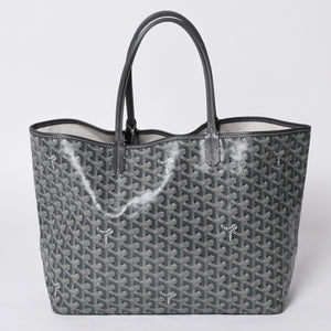 新品同様 GOYARD ゴヤール サンルイPM バッグ トートバッグ STLOUIPMLTY01CL01P グレー PVC レザー 中古 4a000881