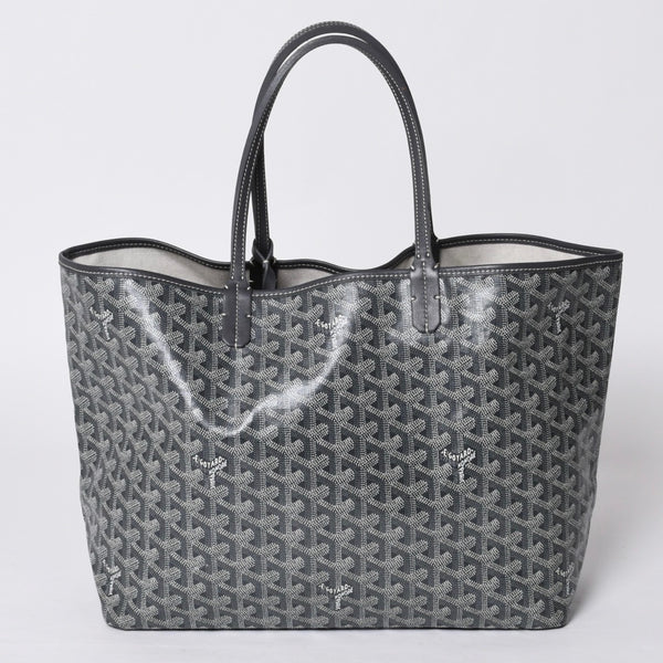 新品同様 GOYARD ゴヤール サンルイPM バッグ トートバッグ STLOUIPMLTY01CL01P グレー PVC レザー 中古 4a000881