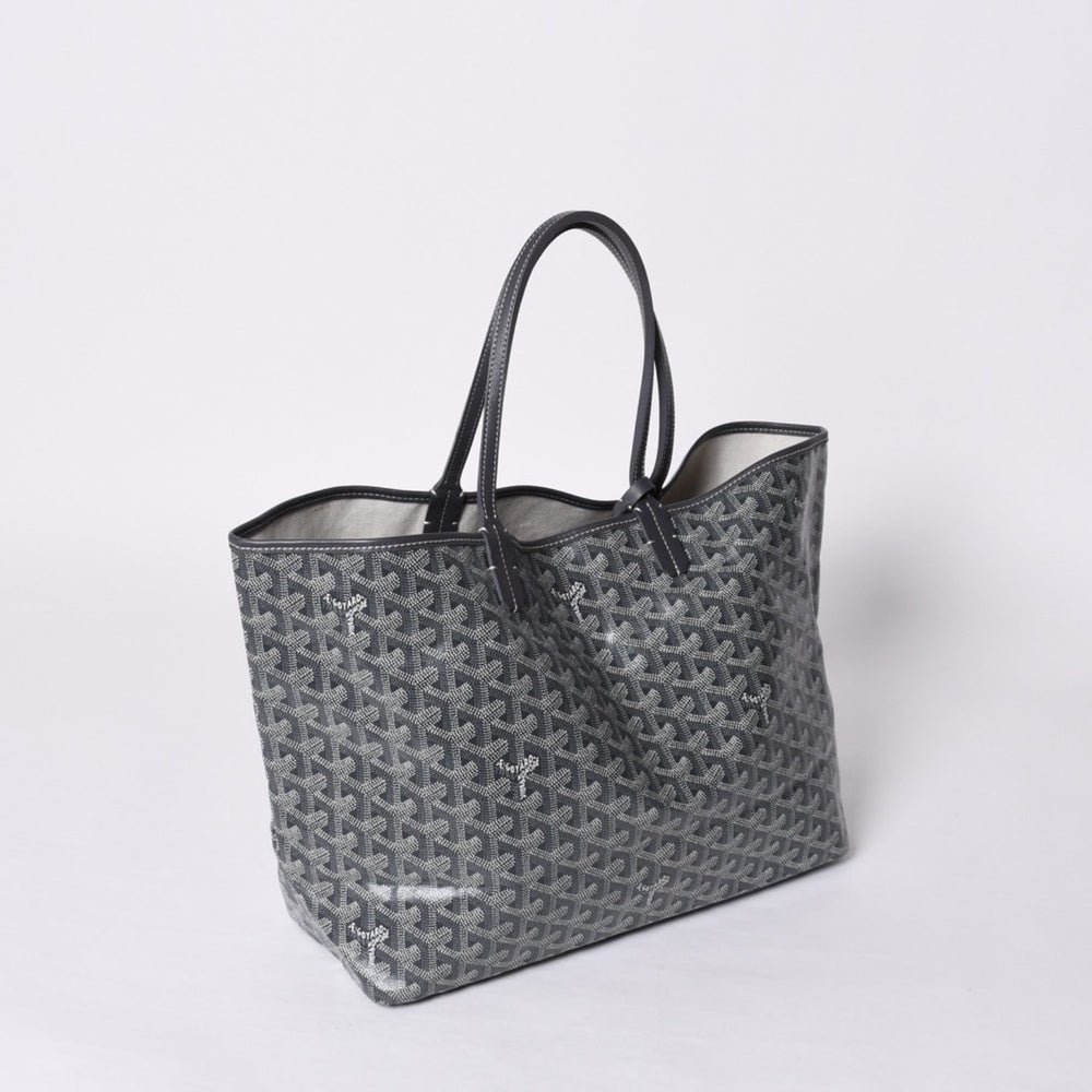 新品同様 GOYARD ゴヤール サンルイPM バッグ トートバッグ STLOUIPMLTY01CL01P グレー PVC レザー 中古 4a000881