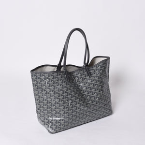 新品同様 GOYARD ゴヤール サンルイPM バッグ トートバッグ STLOUIPMLTY01CL01P グレー PVC レザー 中古 4a000881